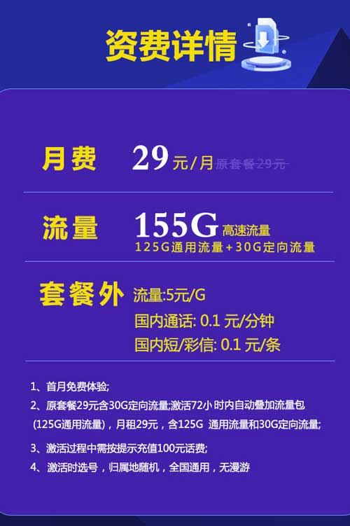 电信卡怎么查流量	，电信小烧烤卡29元155G（20年套餐 ）  第1张