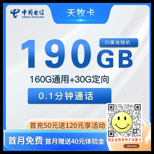 辽宁电信天牧卡	，29元160G+30G定向套餐介绍  第1张