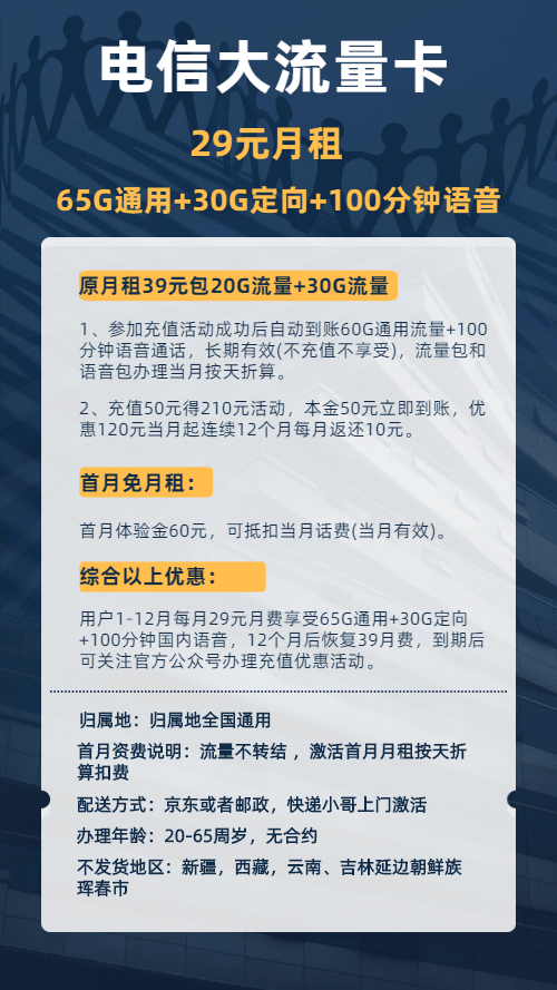 电信29元大流量卡  第1张