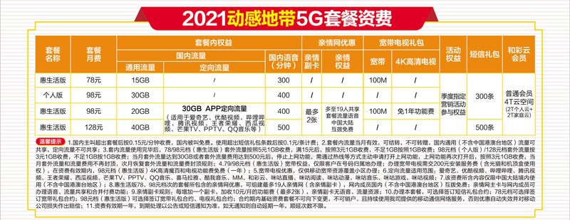 动感地带个人版98元套餐  第1张