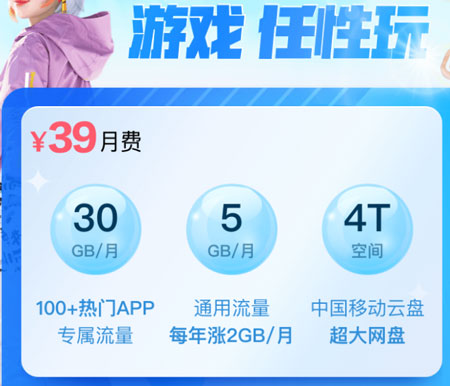 移动潮玩卡39元套餐  第1张