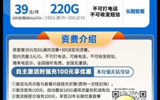 山东电信大山卡39元220G全国流量【20年长期套餐】
