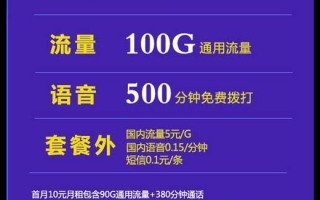 手机号码卡最便宜套餐，联通9元100G+500分钟沧尊卡