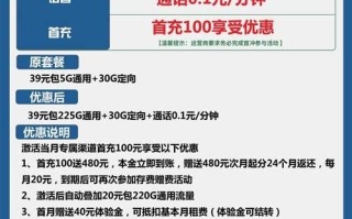 电信魅影卡39元包225G通用+30G定向流量套餐介绍