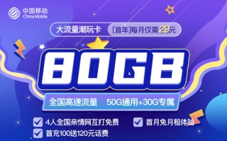 大流量潮玩卡80G流量套餐介绍 大流量潮玩卡80G流量套餐介绍