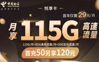 电信29元100g流量卡推荐