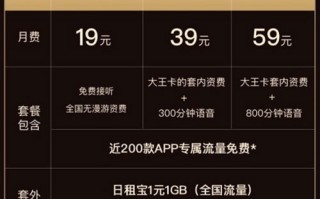 联通大王卡19元套餐