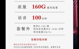 联通沧江卡29元长期套餐：畅享160G流量+100分钟通话