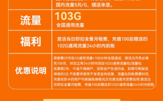 联通迎新卡 29元月租103G通用+100分钟语音【两年神卡】